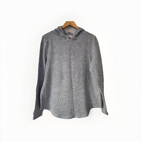 LOFT Womens Pullover Hooded Sweater Size Medium Gray Soft Hoodie Knitted Acrylic - Picture 1 of 7